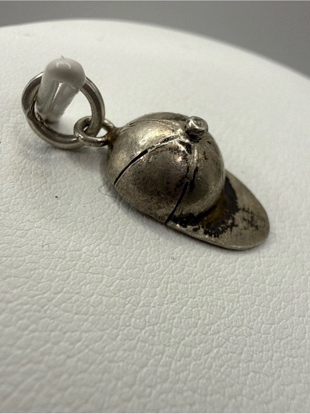 VTG Sterling Silver Baseball Ball Cap Hat Bracelet Charm Pendant